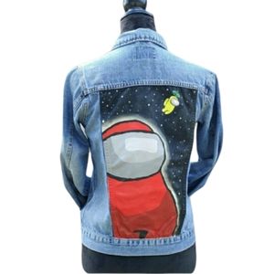 The Children's Place Custom Painted Glow in The Dark Among Us Denim Jean Jacket